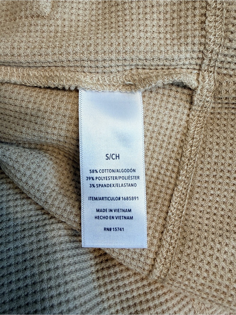 Splendid Women’s Tan Thermal Hooded Open Cardigan, Size Small - Picture 8 of 9